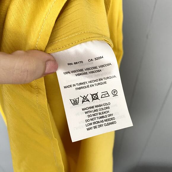 NEW Anthropologie Maeve La Habana Mango Yellow Ruffle Sleeveless Midi Dress L - Picture 4 of 10